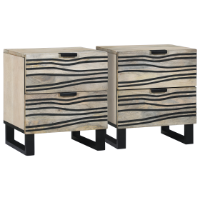 Mesas de noche con cajón 2 pcs Nogal 40 x 33.5 x 46 cm