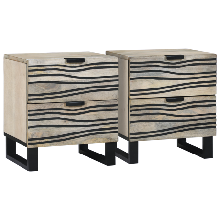 Mesas de noche con cajón 2 pcs Nogal 40 x 33.5 x 46 cm