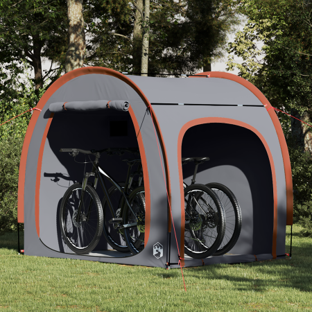 Tienda para guardar bicicletas con techo Gris y naranja