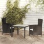 3-teiliges Outdoor-Essset mit schwarzen Rattankissen von vidaXL, Gartensets - Ref: Foro24-3094825, Preis: 245,55 €, Rabatt: %