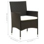 3-teiliges Outdoor-Essset mit schwarzen Rattankissen von vidaXL, Gartensets - Ref: Foro24-3094825, Preis: 245,55 €, Rabatt: %