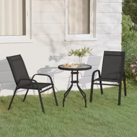 Black 3-Piece Garden Bistro Set by vidaXL, Garden sets - Ref: Foro24-318774, Price: 141,85 €, Discount: %