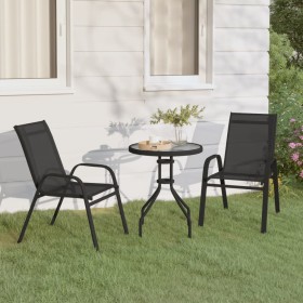 Schwarzes 3-teiliges Garten-Bistro-Set von vidaXL, Gartensets - Ref: Foro24-318774, Preis: 144,58 €, Rabatt: %