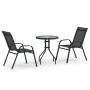 Juego de bistro de jardín de 3 piezas negro de vidaXL, Conjuntos de jardín - Ref: Foro24-318774, Precio: 144,49 €, Descuento: %