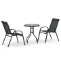 Schwarzes 3-teiliges Garten-Bistro-Set von vidaXL, Gartensets - Ref: Foro24-318774, Preis: 141,81 €, Rabatt: %