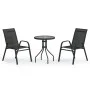 Schwarzes 3-teiliges Garten-Bistro-Set von vidaXL, Gartensets - Ref: Foro24-318774, Preis: 141,81 €, Rabatt: %