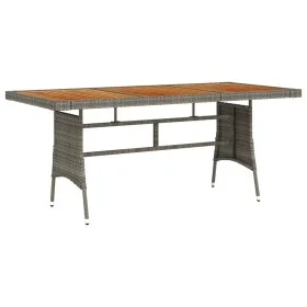 Garden table PE rattan and solid gray acacia 160x70x72 cm by vidaXL, Garden tables - Ref: Foro24-318697, Price: 176,67 €, Dis...