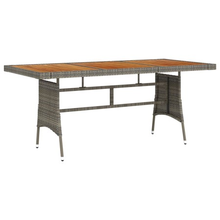 Garden table PE rattan and solid gray acacia 160x70x72 cm by vidaXL, Garden tables - Ref: Foro24-318697, Price: 180,48 €, Dis...