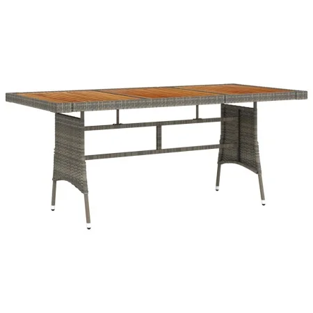 Garden table PE rattan and solid gray acacia 160x70x72 cm by vidaXL, Garden tables - Ref: Foro24-318697, Price: 178,15 €, Dis...
