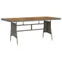 Garden table PE rattan and solid gray acacia 160x70x72 cm by vidaXL, Garden tables - Ref: Foro24-318697, Price: 178,15 €, Dis...