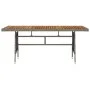 Garden table PE rattan and solid gray acacia 160x70x72 cm by vidaXL, Garden tables - Ref: Foro24-318697, Price: 178,15 €, Dis...
