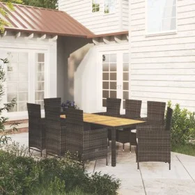 9-piece garden dining set and black synthetic rattan cushions by vidaXL, Garden sets - Ref: Foro24-3094838, Price: 675,74 €, ...