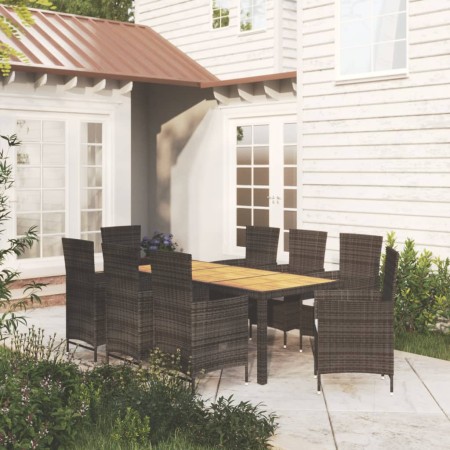 9-piece garden dining set and black synthetic rattan cushions by vidaXL, Garden sets - Ref: Foro24-3094838, Price: 742,99 €, ...