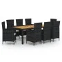 9-piece garden dining set and black synthetic rattan cushions by vidaXL, Garden sets - Ref: Foro24-3094838, Price: 675,74 €, ...