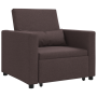 Sofá cama convertible 3 en 1 marrón oscuro de tela