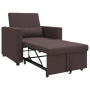 Sofá cama convertible 3 en 1 marrón oscuro de tela