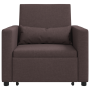 Sofá cama convertible 3 en 1 marrón oscuro de tela