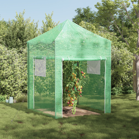 Invernadero con techo Manual Verde 200 x 200 x 300 cm Acero