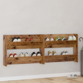 Armarios de zapato de pared con estante Otro 2 pcs Madera