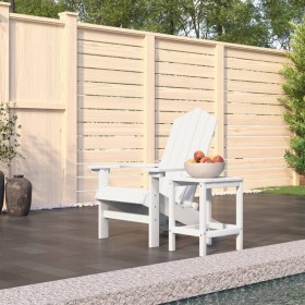 Silla de jardín Adirondack con mesa HDPE blanco