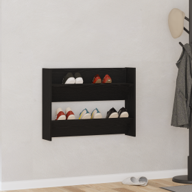 Armarios de zapato de pared Roble negro 60 x 18 x 60 cm