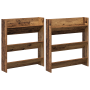 Armarios de zapato de pared con estante Otro 2 pcs Madera