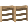 Armarios de zapato de pared 2 pcs Roble artisan 60 x 18 x 60 cm
