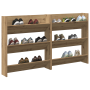 Armarios de zapato de pared 2 pcs Roble artisan 60 x 18 x 60 cm