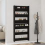 Armarios de zapato de pared 2 pcs Roble negro 60 x 18 x 60 cm