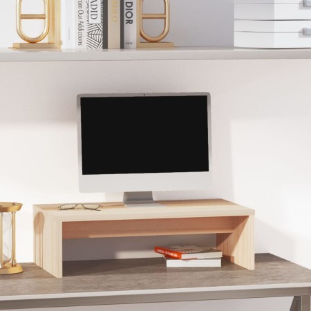 Soporte para monitor madera maciza de pino 50x27x15 cm