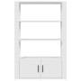 Aparador de madera contrachapada blanco 80x30x119,5 cm