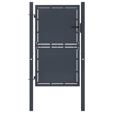 Puerta de jardín de acero gris antracita 100x200 cm