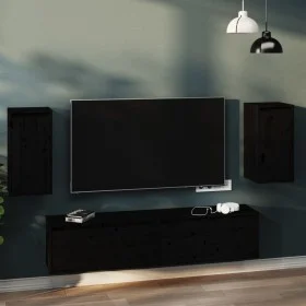 Wall cabinets 2 units solid black pine wood 30x30x60 cm by vidaXL, Shelves and shelves - Ref: Foro24-813494, Price: 86,79 €, ...