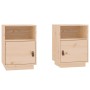 Mesitas de noche 2 uds madera maciza de pino 40x34x55 cm
