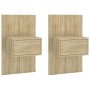Mesita de noche de pared 2 unidades color roble Sonoma