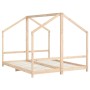 Estructura de cama infantil madera maciza de pino 2x(80x200) cm