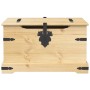 Caja de almacenaje Corona madera maciza de pino 78x78x45 cm