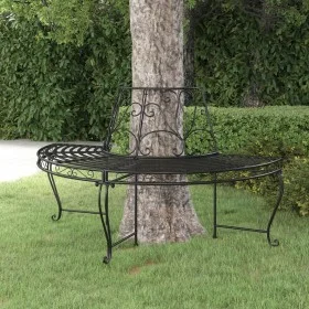 Semicircular black steel garden bench 160 cm by vidaXL, garden benches - Ref: Foro24-318824, Price: 190,02 €, Discount: %
