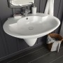 Lavabo de pared de cerámica blanco 690x520x210 mm