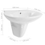 Lavabo de pared de cerámica blanco 690x520x210 mm
