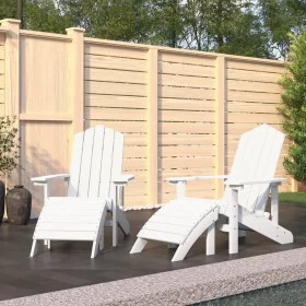 Adirondack Gartenstühle 2 Stück mit Fußstütze HDPE weiß von vidaXL, Gartenstühle - Ref: Foro24-3095696, Preis: 356,55 €, Raba...