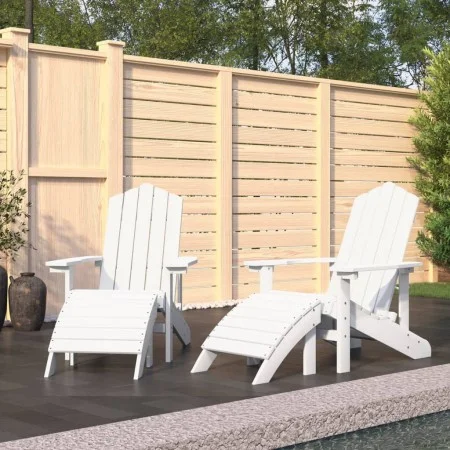 Adirondack garden chairs 2 units with white HDPE footrests by vidaXL, Garden chairs - Ref: Foro24-3095696, Price: 356,55 €, D...