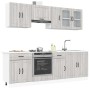 Mueble cocina Kalmar sonoma gris 8 pzas madera contrachapada