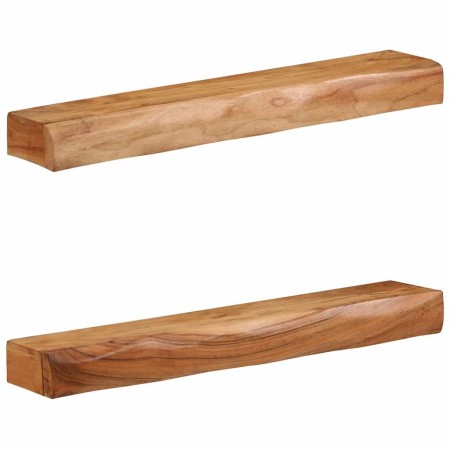 Estantes de pared 2 unidades 80x17x8 cm madera maciza acacia