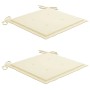 Set comedor de jardín plegable 3 piezas madera de teca cojines