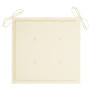 Set comedor de jardín plegable 3 piezas madera de teca cojines