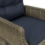 Juego de comedor para jardín 7 piezas marrón