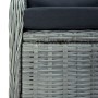 Juego de comedor de jardín 5 piezas ratán sintético gris claro