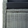 Juego de comedor de jardín 5 piezas ratán sintético gris claro