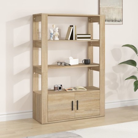 Aparador madera contrachapada color roble Sonoma 80x30x119,5 cm